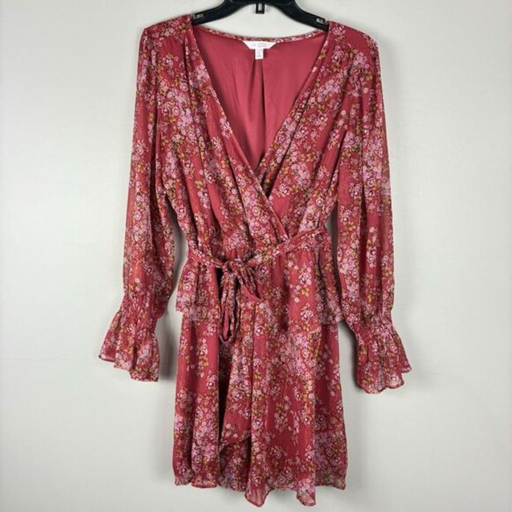 Lauren Conrad Dress L Floral Long Sleeve Boho Western Peasant Cottagecore Girly